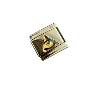 Eye of Providence Christian Italian Charm Link 9mm Stainless Steel Y2K NEW